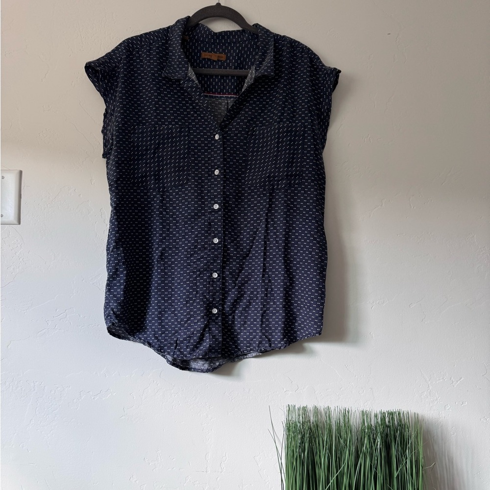 Navy Blue short sleeve button up Jach’s Girlfriend